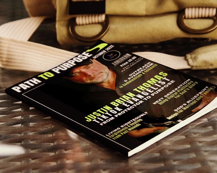 magazine on a table